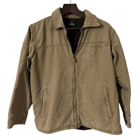 Redhead Tan Canvas Fleece Lined Zip Front Jacket Size‎ Medium - Picture 1 of 11